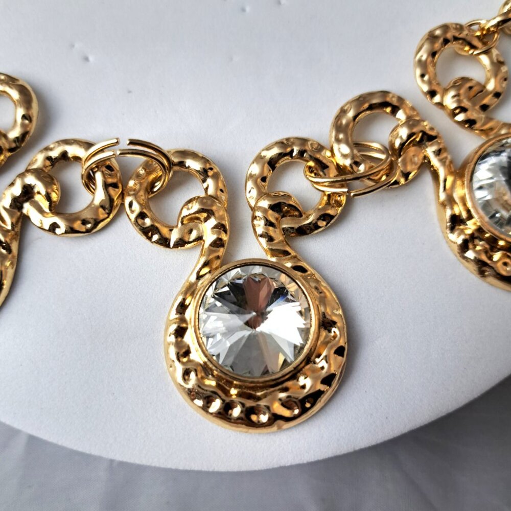 NWOT  Large Rhinestone Statement Necklace - Picture 3 of 4